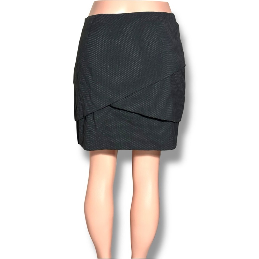 Forenza Womens 12 Classic Charcoal Overlapping Tiers Pencil Bodycon Mini Skirt - Picture 6 of 15